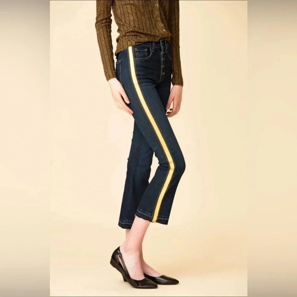 Veronica Beard Carolyn Tuxedo Stripe Baby Boot Crop Jeans 24 - Picture 1 of 6